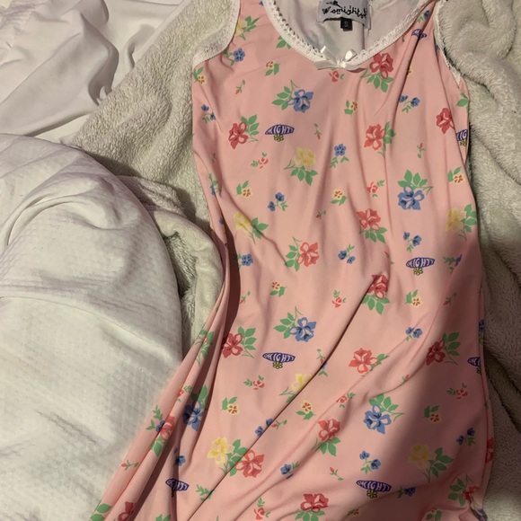 Omighty Pink Flower Power Tank Dress - Picture 3 of 5